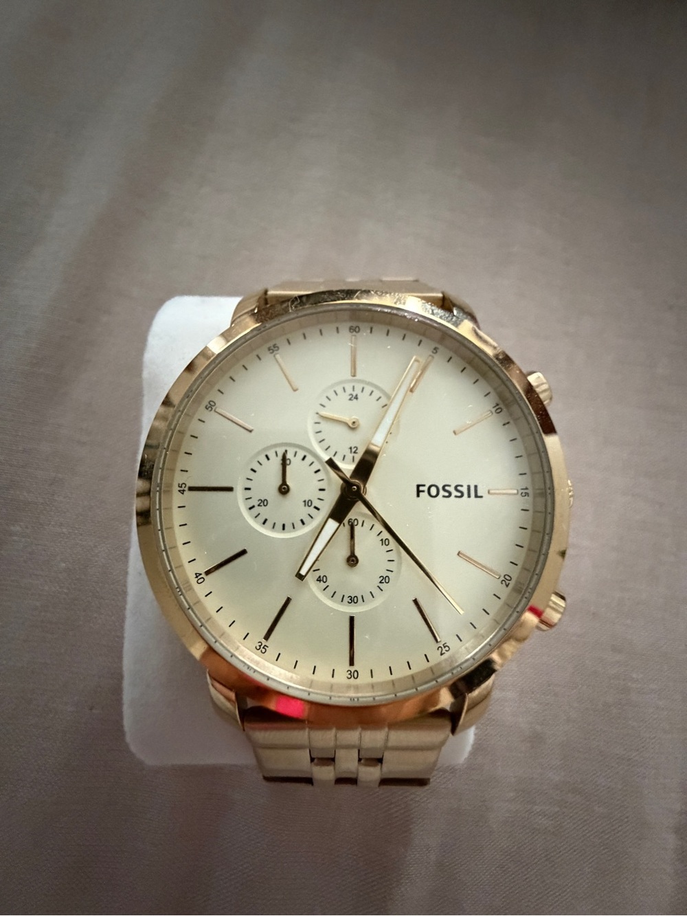 Fossil Men's Gold-Tone Chronograph Watch with Champagne Dial